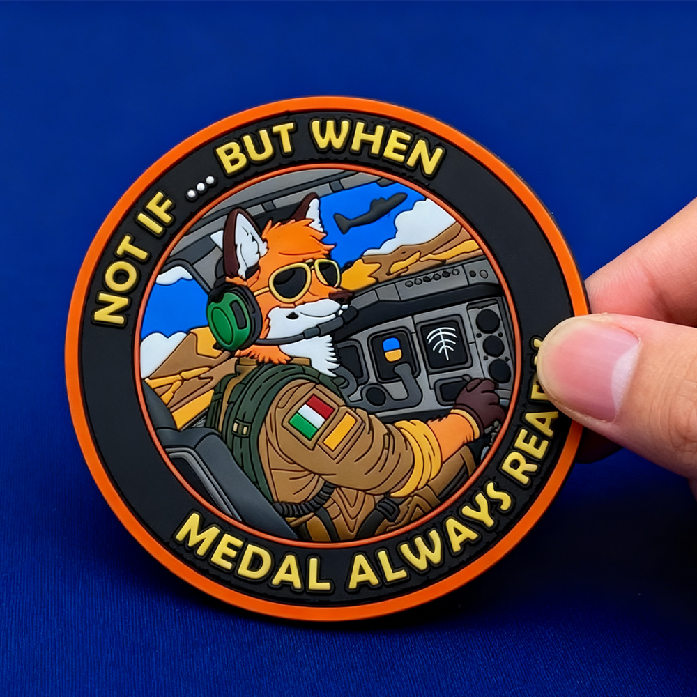 Italian Aviation Wing PVC Patch Custom 3D Rubber Badge with Hook Loop