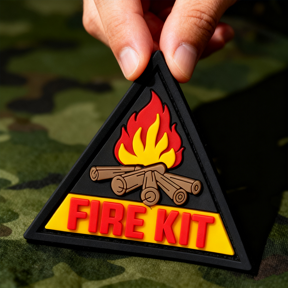 FIRE KIT PVC Morale Patch Outdoor Gear Badge Durable Rubber Emblem for Backpacks Jackets and Pouches