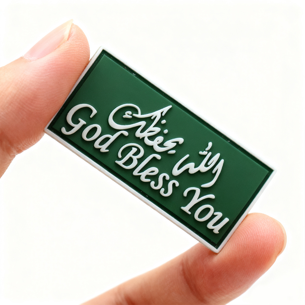 Custom Bilingual "God Bless You" Religious PVC Patch