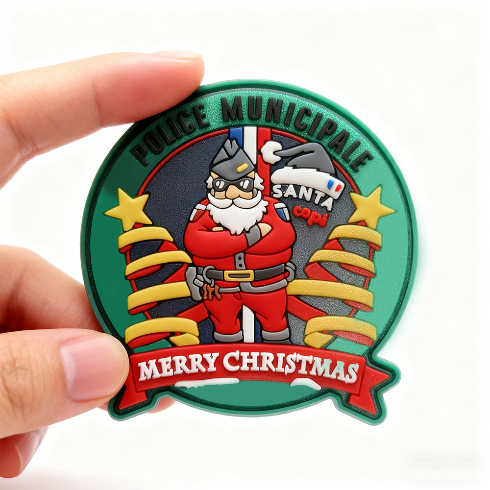 Festive Santa Badge Perfect for Holiday Decor