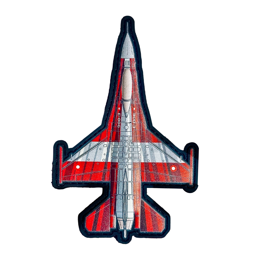 Custom “Half Century Falcon” Tail PVC Patch – 3D Soft Rubber Aircraft Fin Design, Hook & Loop Backing