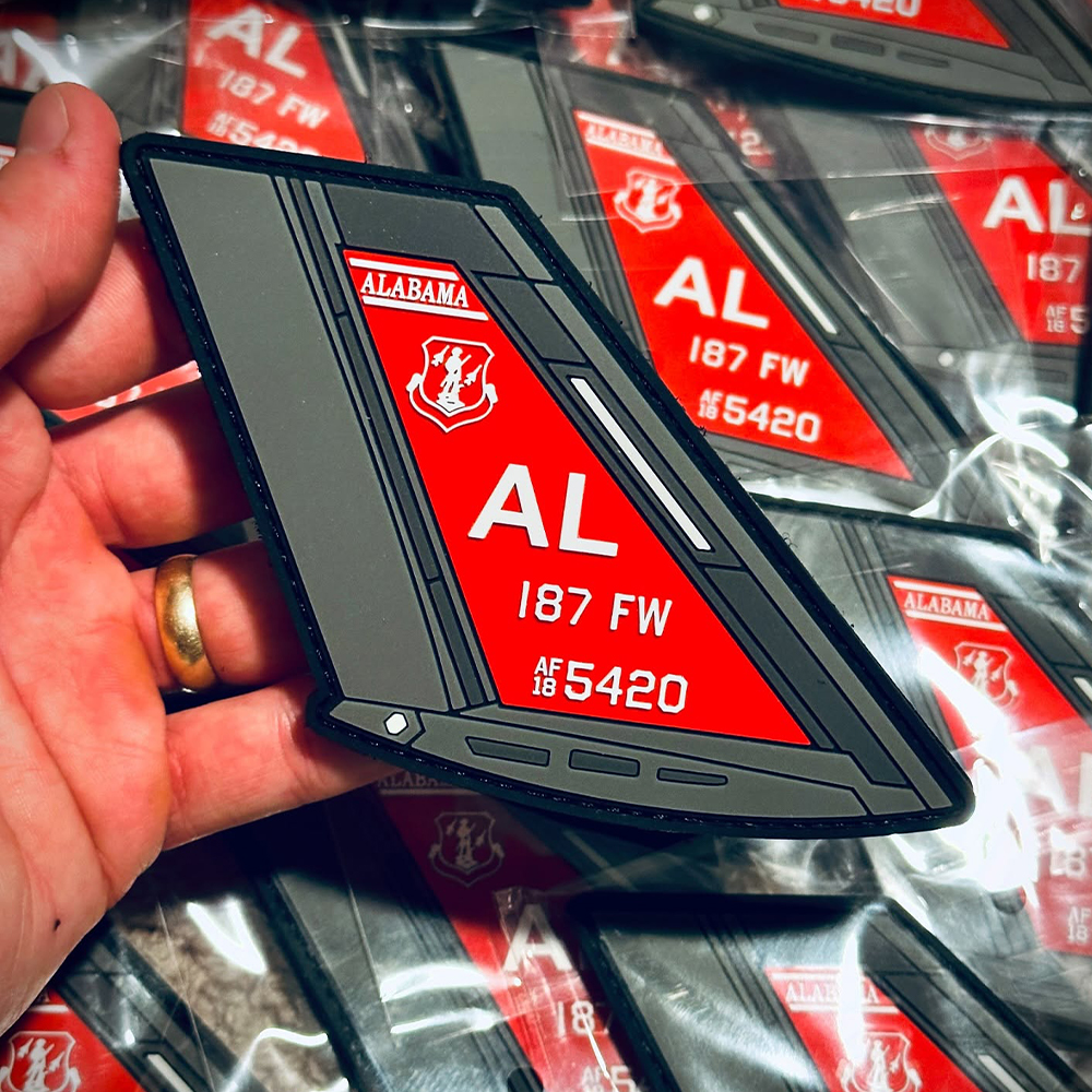 Custom F-35 Lightning II Red Tail Patch 3D Soft PVC Fighter Jet Emblem Durable Waterproof Logo Badge