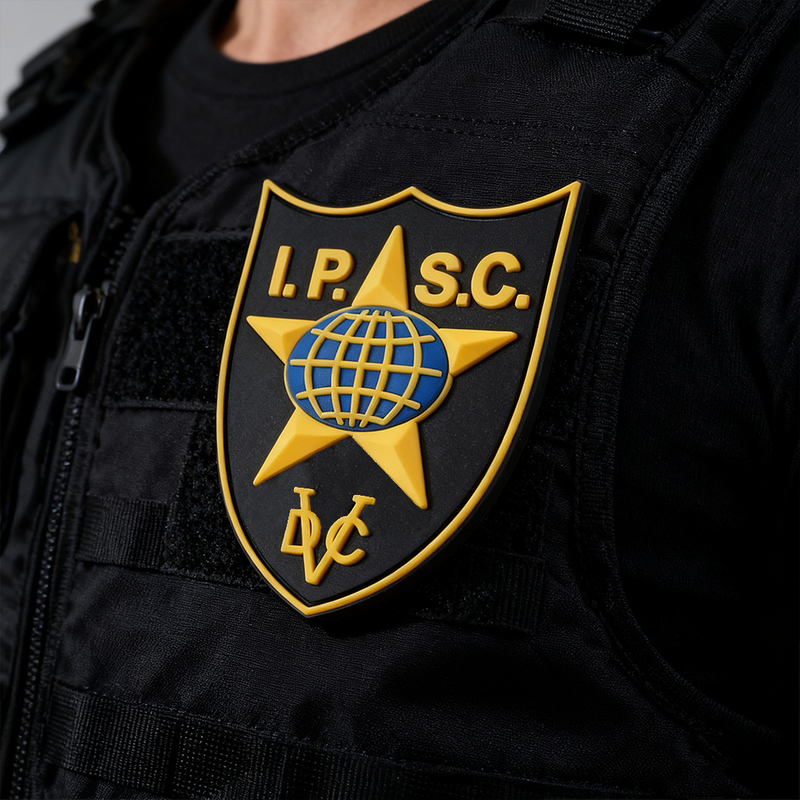 Custom IPSC 3D PVC Patch – International Practical Shooting Federation Style Rubber Emblem Hook and Loop Badge