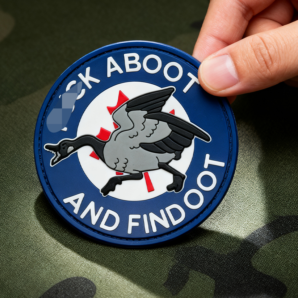 Custom Canada Toothy Goose FAFO PVC Patch – 3D Soft Rubber Morale Badge with Hook & Loop Backing