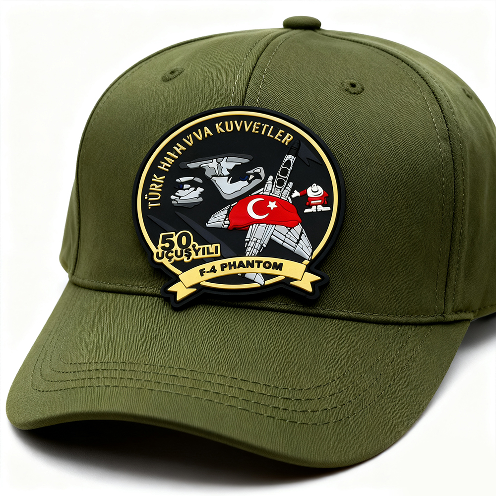 Custom Turkish Aviation Pilot PVC Patch 3D Rubber Hook Loop Badge