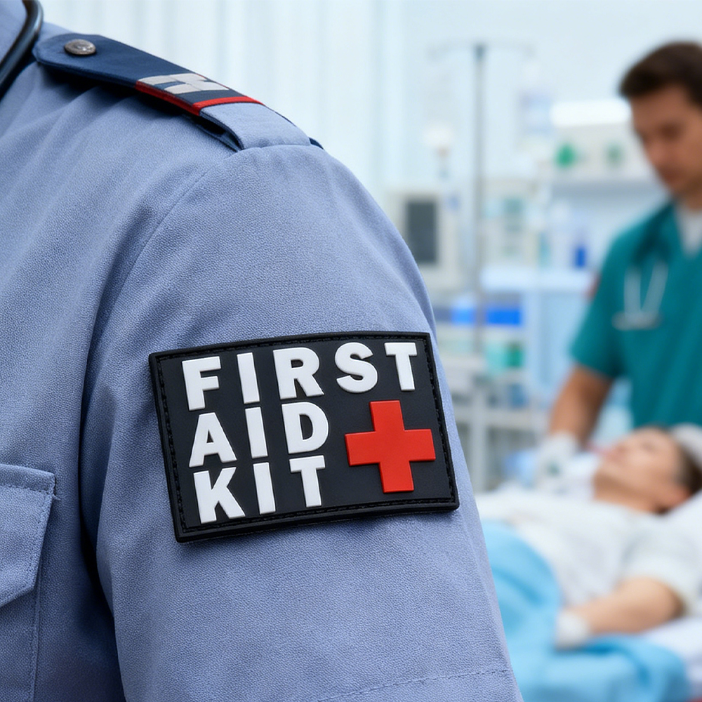 First Aid Kit IFAK PVC Patch Durable Rubber Medical Gear Label with Hook Backing for Outdoor Safety Packs and Bags