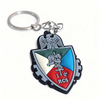 Custom Soft PVC Shield Keychain 3D Embossed Rubber Emblem Key Ring Personalized Logo Key Holder for Souvenir Gift