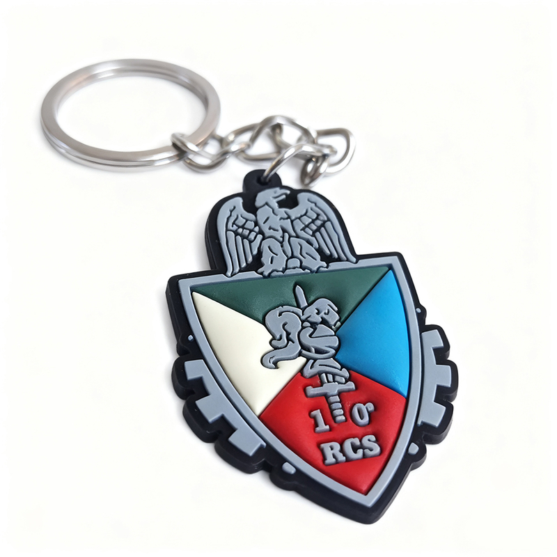 Custom Soft PVC Shield Keychain 3D Embossed Rubber Emblem Key Ring Personalized Logo Key Holder for Souvenir Gift