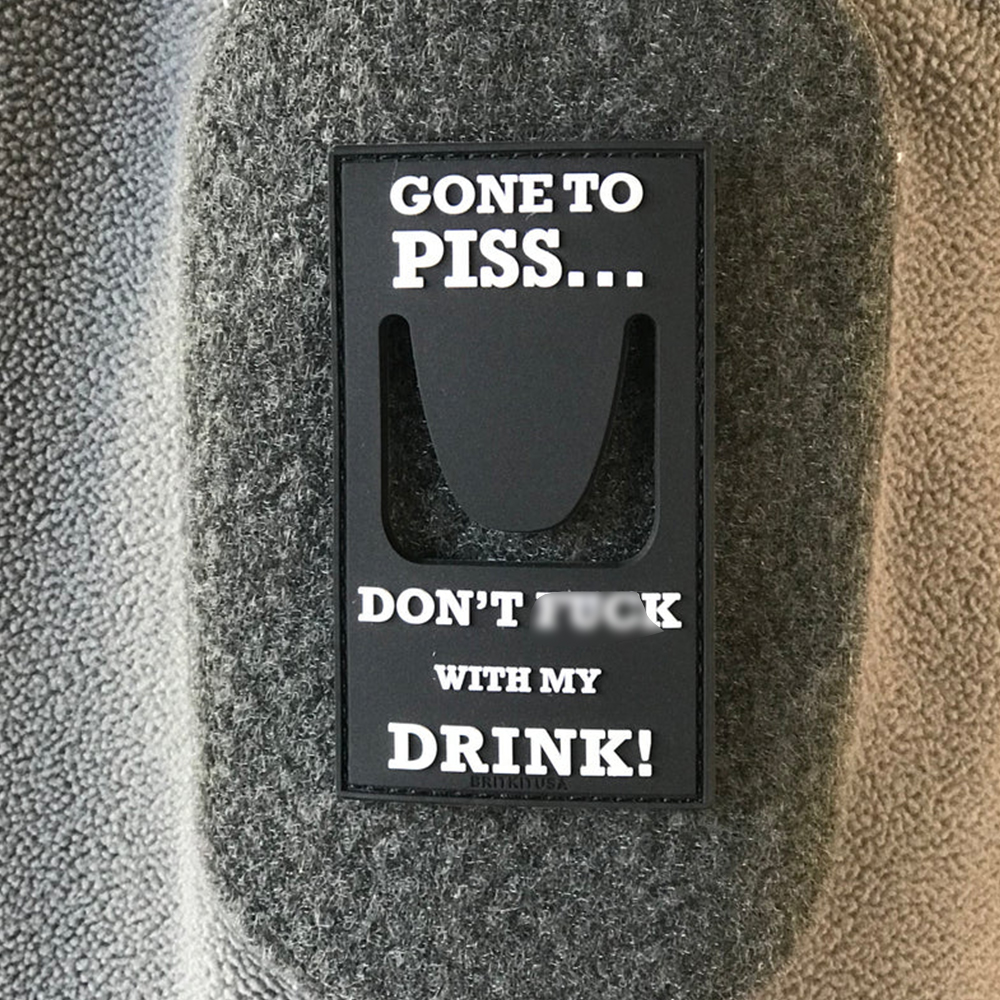 Funny Don't Move With My Drink PVC Patch Custom Soft Rubber Morale Patch Hook and Loop Backing for Bags and Jackets