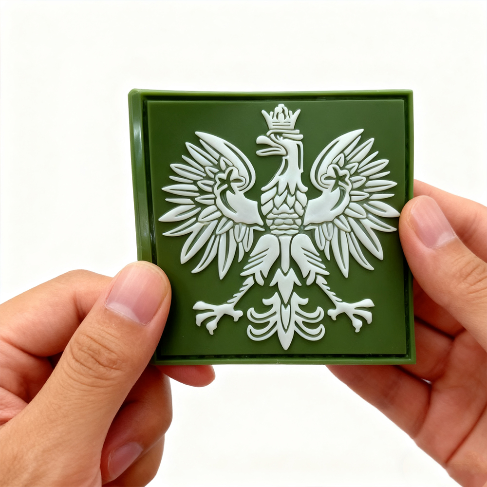 Custom Poland Eagle Crest PVC Patch Polish Flag 3D Soft Rubber Emblem for Jackets Backpacks and Gear