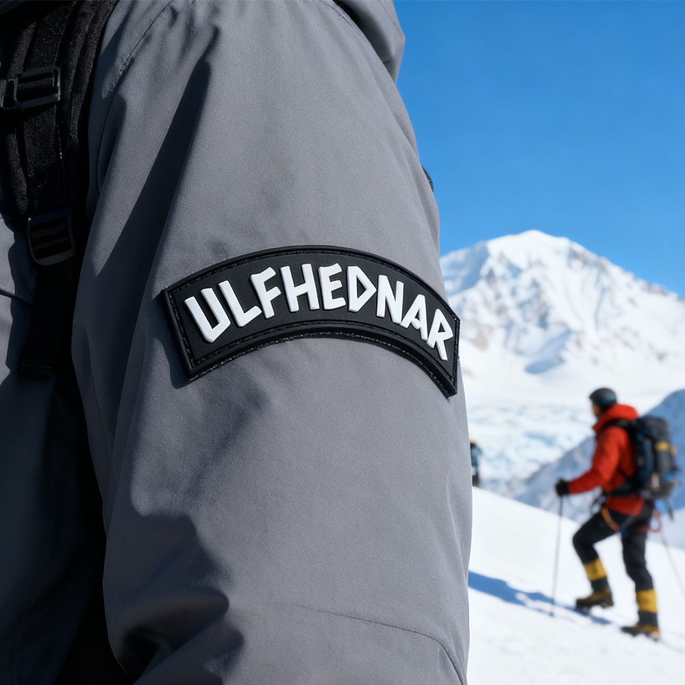 Norse Ulfhednar PVC Tab Patch – Durable Viking Style Rubber Emblem for Outdoor Packs and Apparel