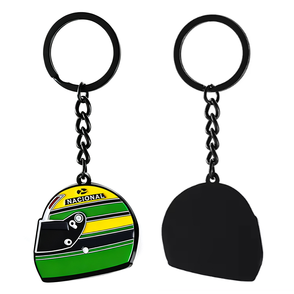Customized Soft Enamel 2D Helmet Black Metal Keychain Fashion Motorcycle Key Ring Logo Gift
