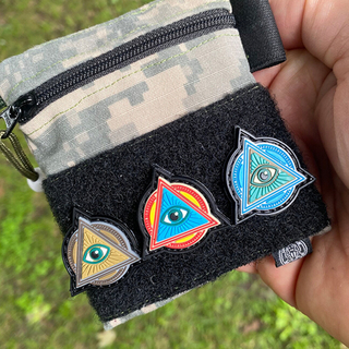 Custom Illuminati Eye PVC Patch 3D Soft Rubber Ranger Eye Hook and Loop Glow-in-the-Dark Square Patch for Bags and Jackets