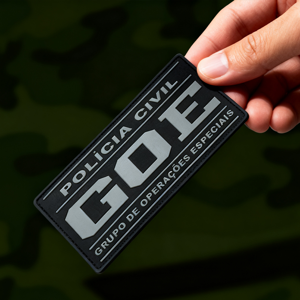 Custom Brazil GOE Emblem PVC Patch 3D Soft Rubber Badge with Velcro Backing for Jackets and Gear