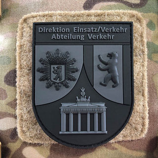 Custom German Federal Directorate Berlin Style 3D PVC Rubber Patch Soft Embossed Badge with Hook and Loop Backing
