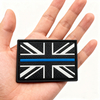 Custom UK Flag Thin Line PVC Patch Soft Rubber 3D Embossed Label Hook and Loop Backing for Outdoor Gear Backpacks and Jackets