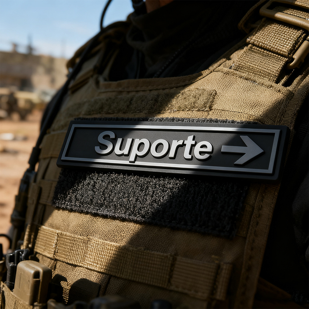 Striped Airgun Function PVC Patch 3D Soft Rubber Badge Hook and Loop Durable Tactical Style Patch