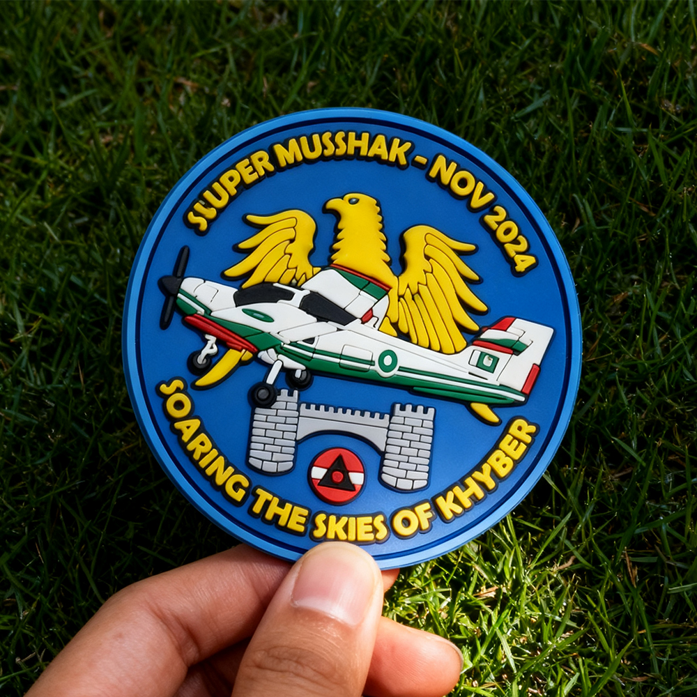 Pakistan Aviation Wings PVC Patch 3D Soft Rubber Emblem with Hook Backing