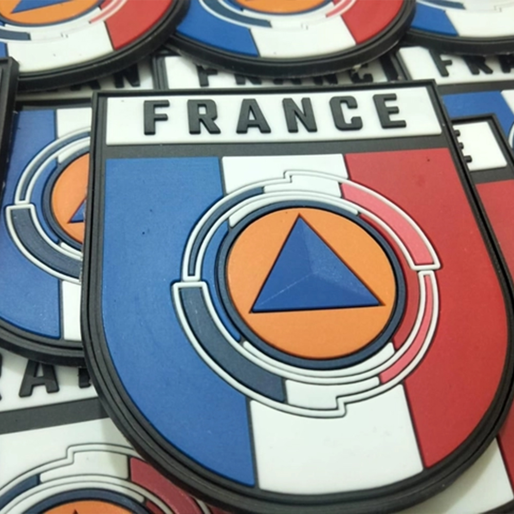 Custom FRANCE Civil Security PVC Patch 3D Soft Rubber Badge Embossed Logo Label for Jackets Backpacks and Outdoor Gear