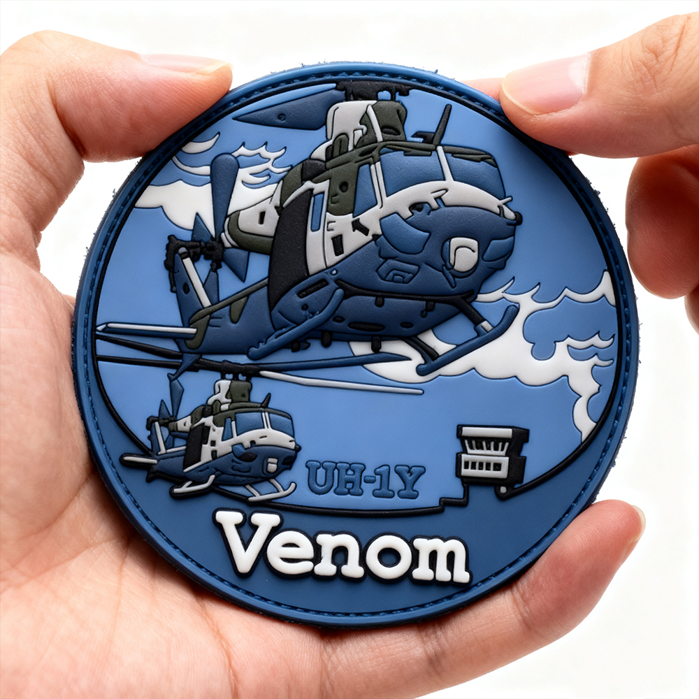 Custom Czech Aviation Unit PVC Patch 3D Rubber Badge with Hook Backing