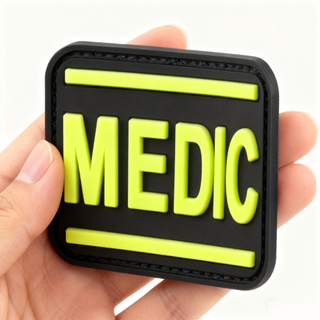 Custom Glow in the Dark “Medic” PVC Patch | 3D Rubber Medical Badge with Velcro for Backpacks, First Aid Kits & Outdoor Gear