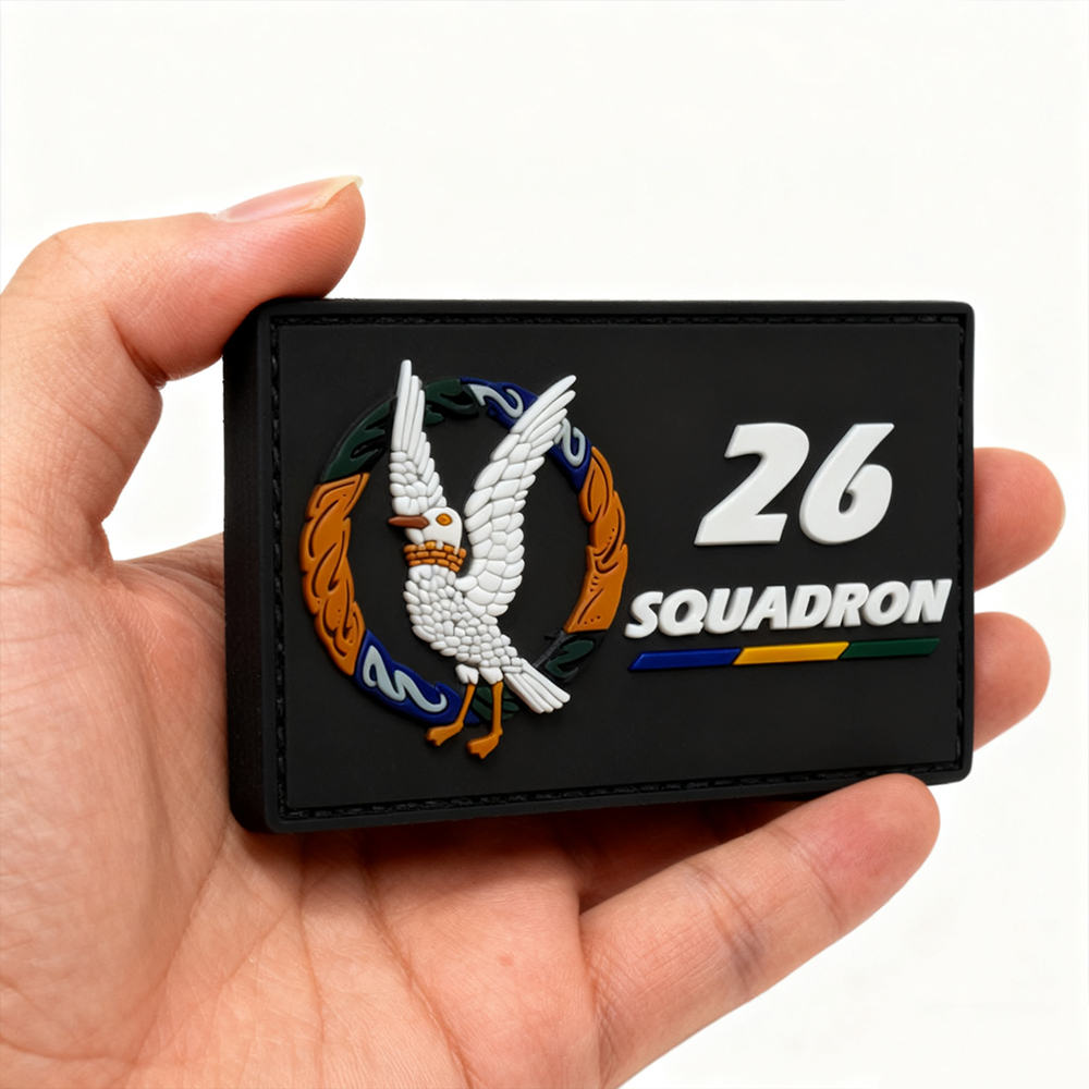 Custom RAAF No 26 Squadron PVC Patch 3D Soft Rubber Emblem Collectible Air Wing Badge with Hook and Loop Backing