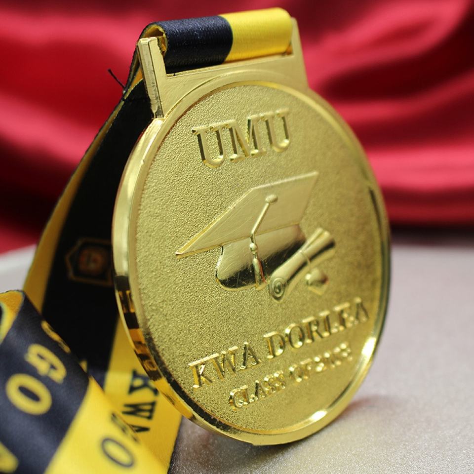 Metal crafts customized game sports events plain 2D 3D blank university school graduate honor plating gold medal