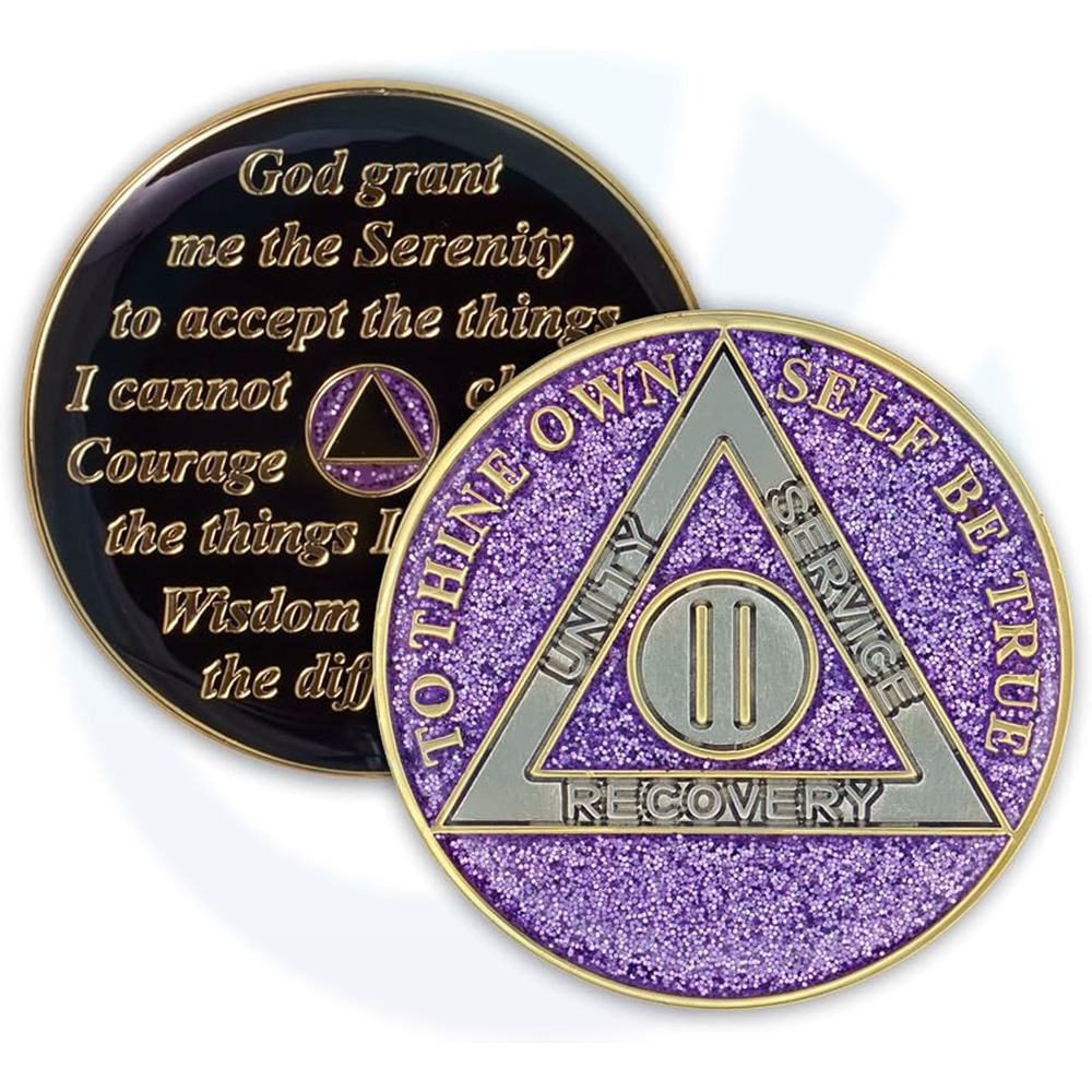 Glitter Triplate AA Coins 24 Hour & Monthly Celebration