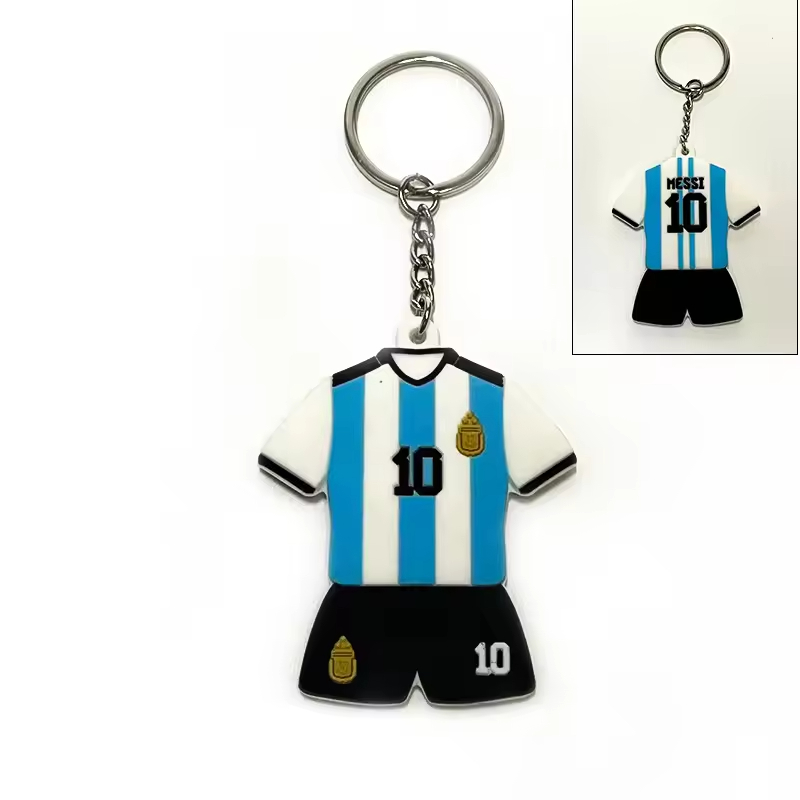 Customized Cartoon Sports T-Shirt Plastic Rubber Key Ring