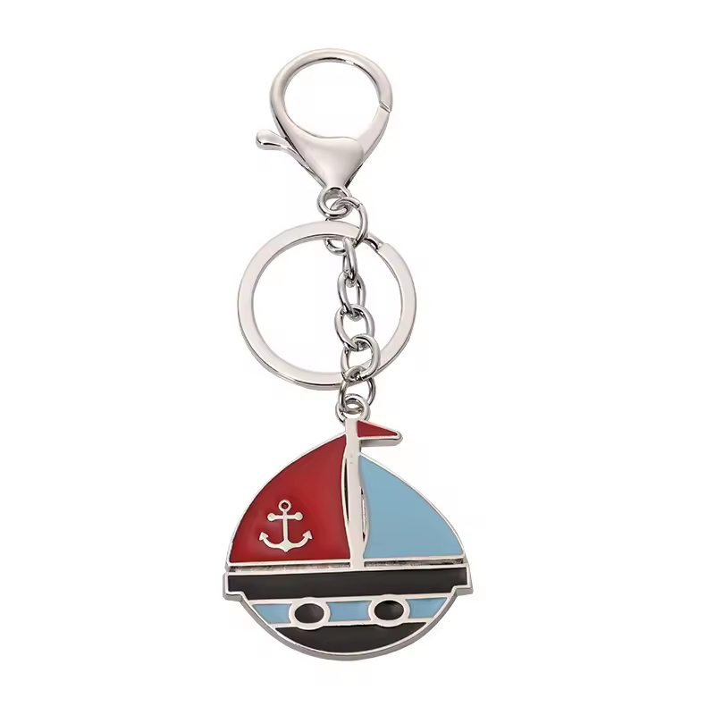 Sailboat Anchor Rudder Keychain 