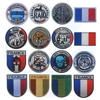 Designer Round Embroidery Badges Tactical Patch Custom Logo Sew on Full French Air Force Embroidered Patches for Garment