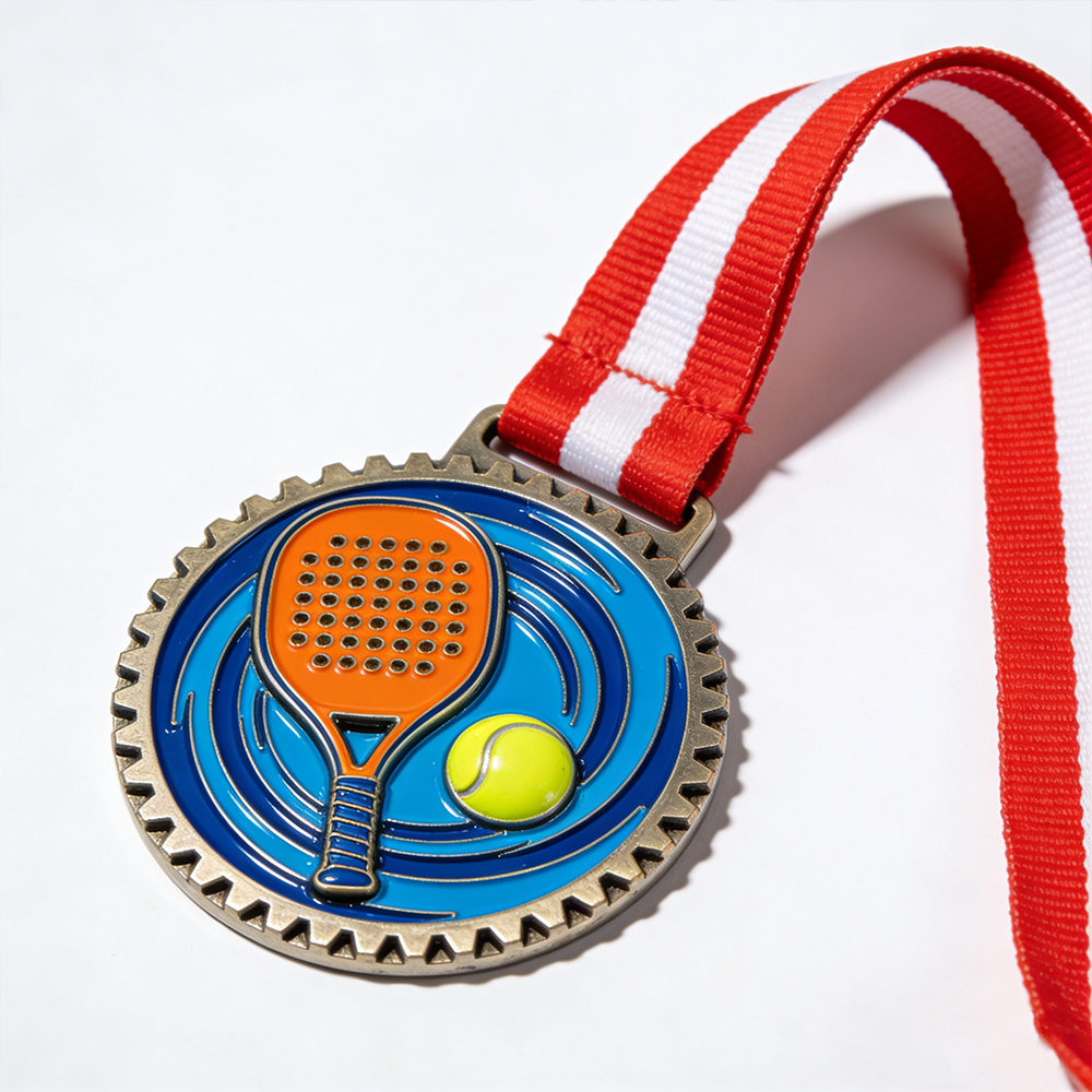 Personalised Creative Design High Quality Racket Shape Pickleball Tournaments Game Pickle Ball Sports Award Medals Medallas Medallion Custom Pickleball Medal