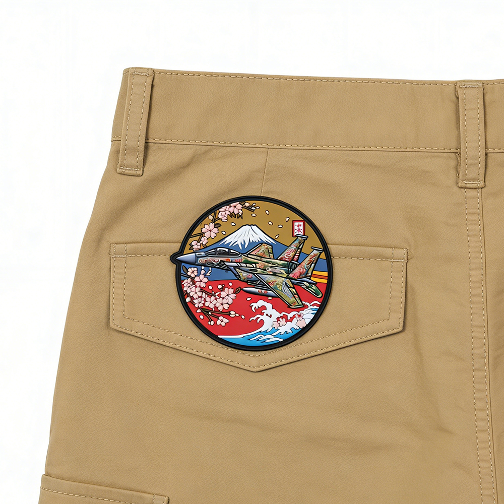 Japanese Fuji Sakura Landscape PVC Patch Colorful Jet Artwork Soft Rubber Emblem for Clothing Bags Accessories Decoration