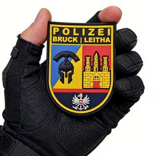 Austria Bruck an der Leitha PVC Patch Custom Regional Emblem Soft Rubber Badge for Clothing Bags Gear Decoration