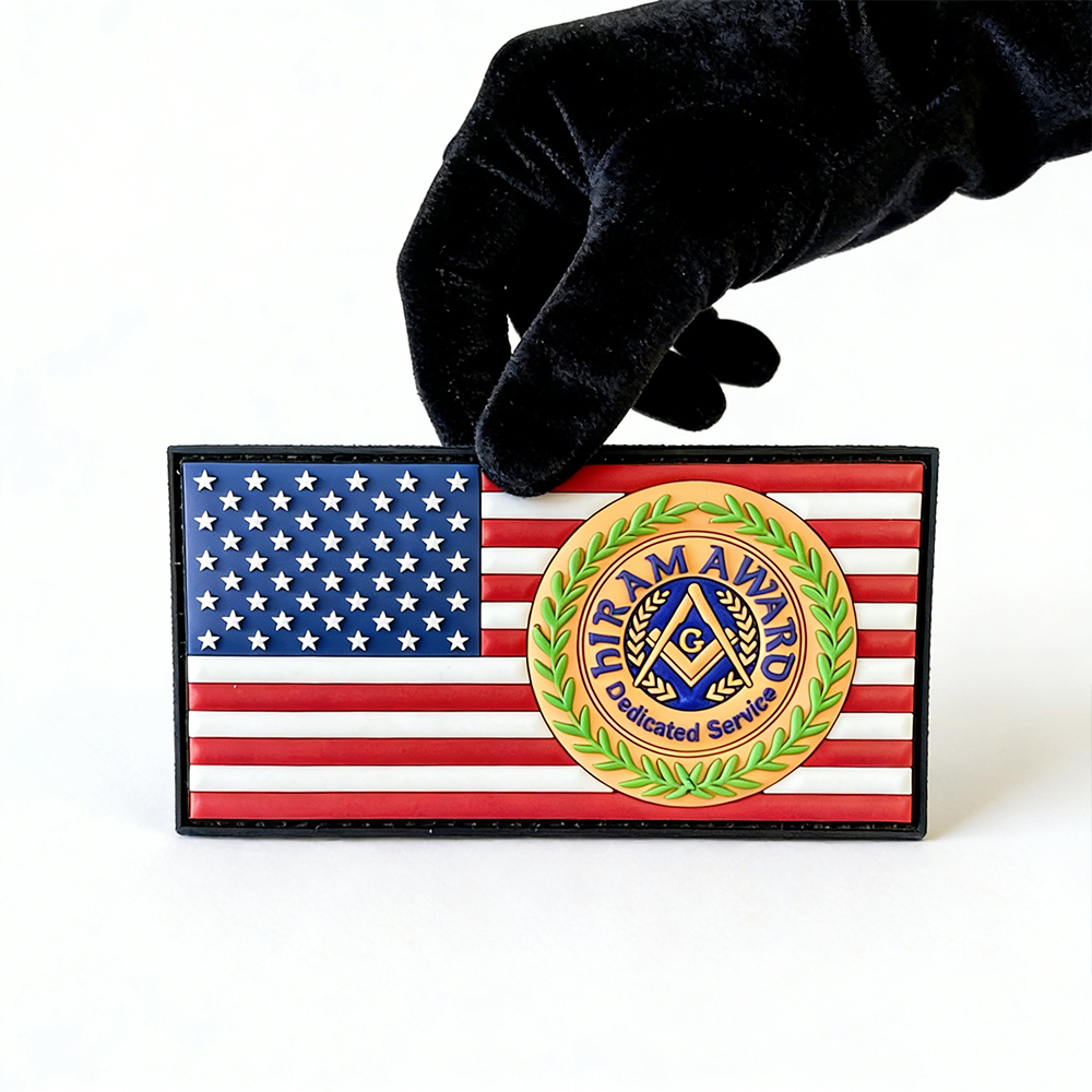 Hiram Award PVC Patch Custom Soft Rubber Emblem High Detail Durable PVC Patch for Jackets Bags Hats Collectibles