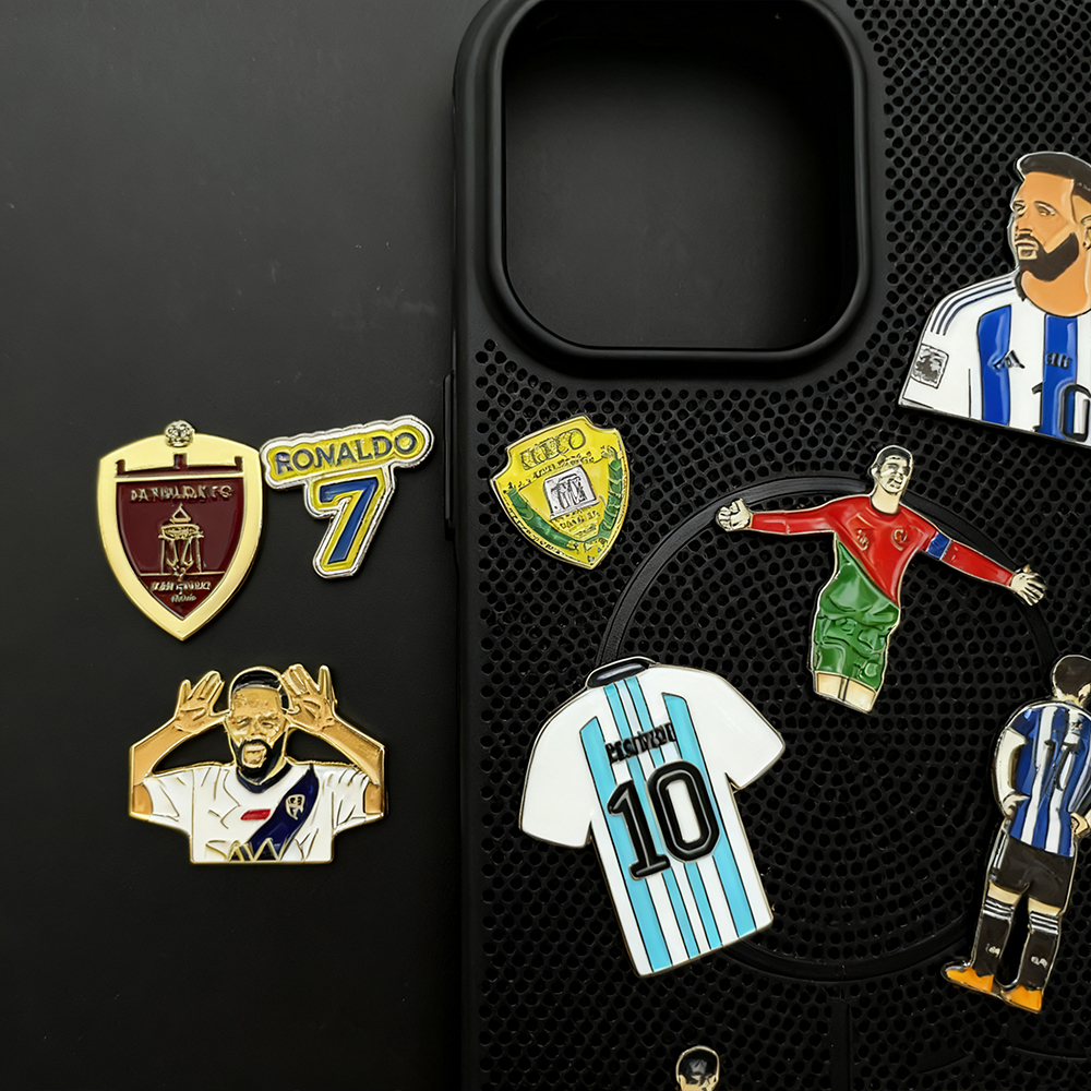 Factory Custom Arab Badges Pins Al Ahli Saudi FC and Al Ittihad Saudi FC Decorative Stickers for Phone