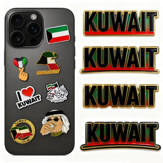 Custom Made Uae Oman Metal Crafts Mobile Phone Sticker National Emblem Flag Souvenir Pendant Badge Unique Iron Sticker for Phone