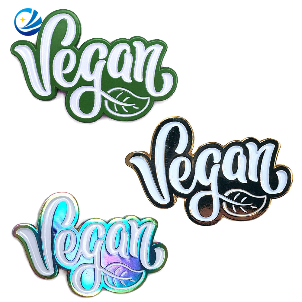 Hard Enamel Pins Vegeterian Veganism Stay Healthy Enamel Lapel Plant Pals Vegan Brooch