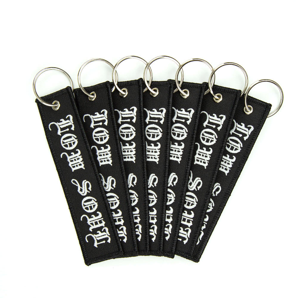 Custom Keyrings Key Holder Key Ring Keyrings Anime Woven Fabric Embroidery Customized Keychain Jet Tags Key Tag