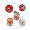 Wholesale Fire Enamel Pin Custom Logo Firefighter Fireman Hat Soft Hard Enamel Lapel Pin Fire Dept. Years Badge Brooches