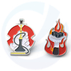 Metal Fire Shape Red Funny Enamel Pins Set