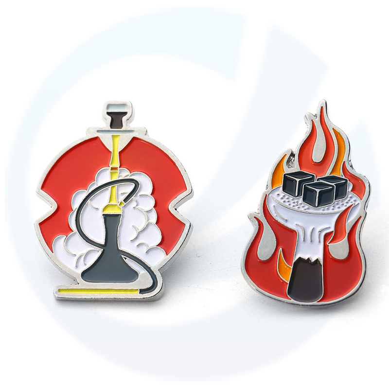 Metal Fire Shape Red Funny Enamel Pins Set