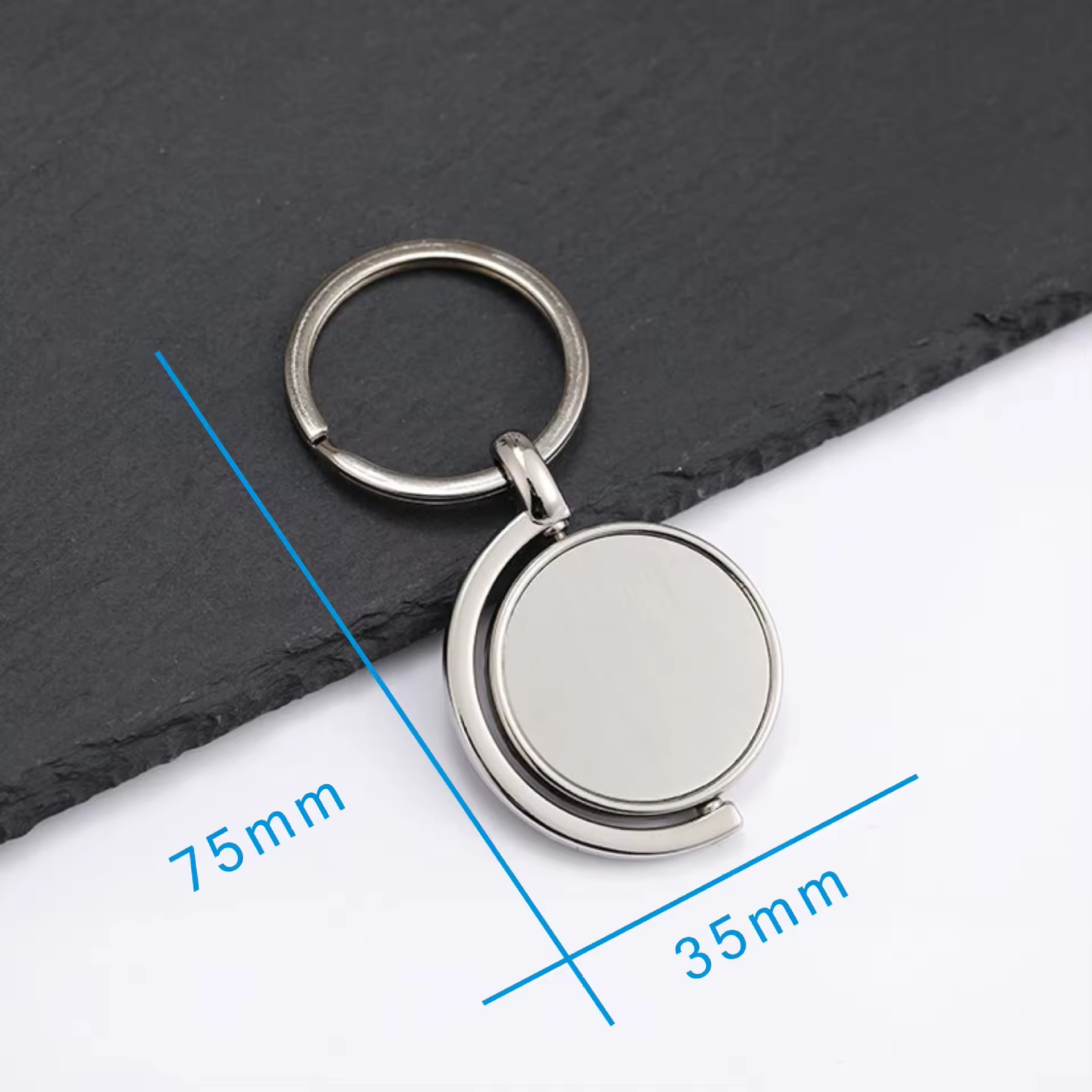 Metal Blank Sublimation Rotary spin Keychain