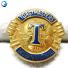 Custom Metal Toastmasters International Outstanding Member Award Blue Gold Tone Enamel Pin