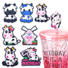 Wholesale pvc fit for 6mm drinking Korean cute cartoon tumbler straw topper holidays silicone Korean straw topper