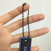 Custom 3D embossed LOGO Clothing Labels Accessories Maker Black Soft PVC Rubber Patches with Black Chain Garment Hang Tag