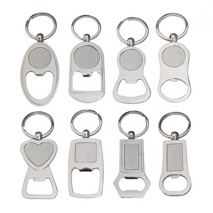 Personalized Engraveable Keyholder Zinc Alloy Stainless Steel Brand House Bar Beer Metal Custom Logo Bottle Opener Keychain