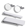 Manufacture Metal Blank Soft Enamel Diamond Suit Shirt Engraved Logo Tie Clips Men Cuff Links With Box Packaging Custom Cufflink