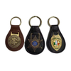 Factory Wholesale Metal Custom Car Leather Blank Key Chain Key Ring with Metal Badge Keychains