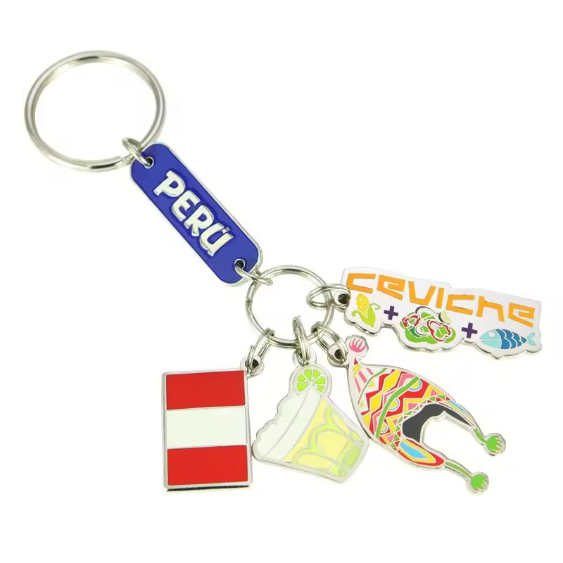 Personalized promotion zinc alloy spinning key chain, stainless steel keychain key ring